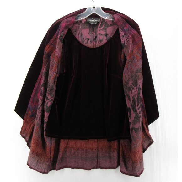 VINTAGE Carole Little Top 10 Velvet Tank Insert Blouse Abstract Boho - Picture 8 of 11
